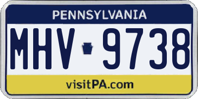 PA license plate MHV9738