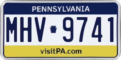 PA license plate MHV9741