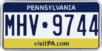 PA license plate MHV9744