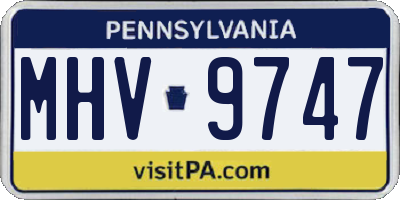 PA license plate MHV9747