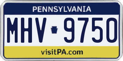 PA license plate MHV9750