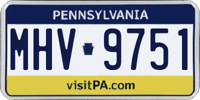 PA license plate MHV9751