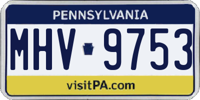 PA license plate MHV9753