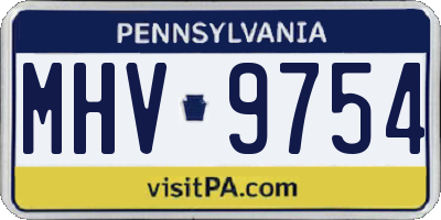 PA license plate MHV9754