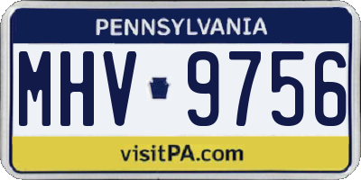 PA license plate MHV9756