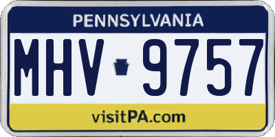 PA license plate MHV9757