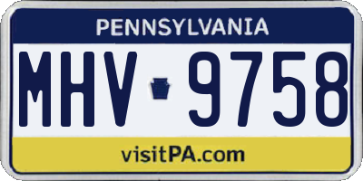 PA license plate MHV9758
