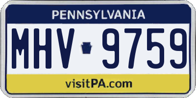 PA license plate MHV9759