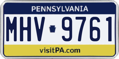 PA license plate MHV9761