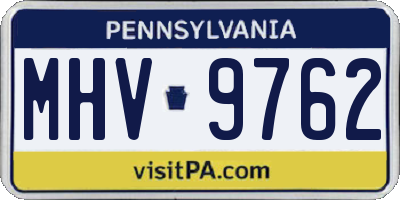 PA license plate MHV9762