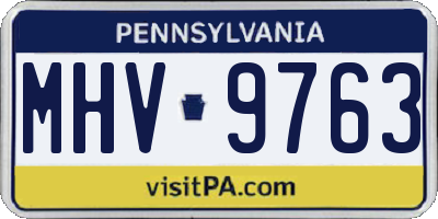 PA license plate MHV9763
