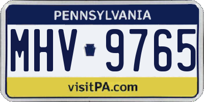 PA license plate MHV9765