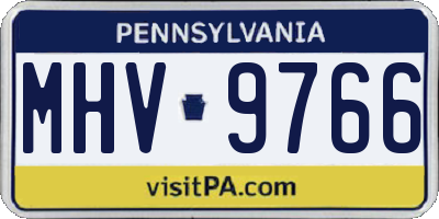PA license plate MHV9766