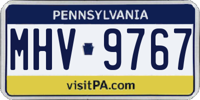 PA license plate MHV9767