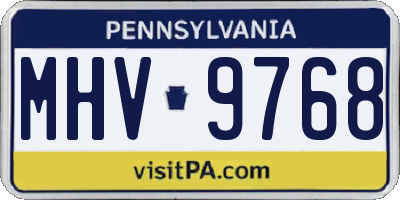 PA license plate MHV9768