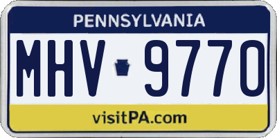 PA license plate MHV9770