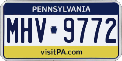 PA license plate MHV9772
