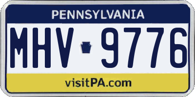 PA license plate MHV9776