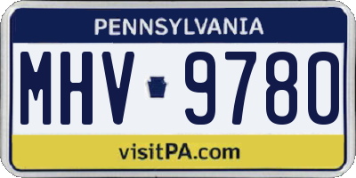 PA license plate MHV9780
