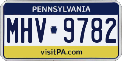 PA license plate MHV9782