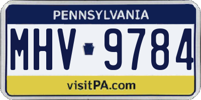 PA license plate MHV9784