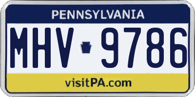 PA license plate MHV9786