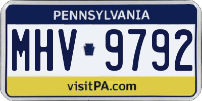 PA license plate MHV9792