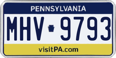 PA license plate MHV9793