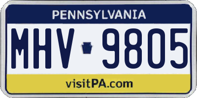 PA license plate MHV9805