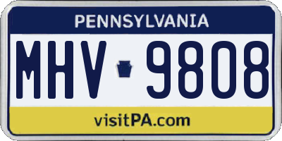 PA license plate MHV9808