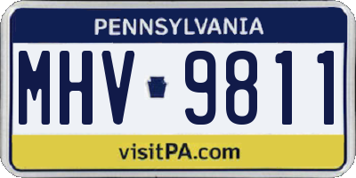 PA license plate MHV9811