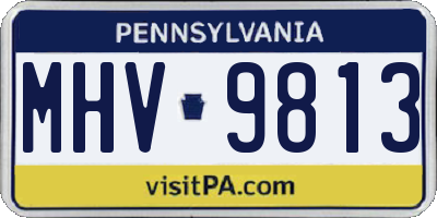 PA license plate MHV9813