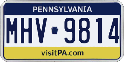 PA license plate MHV9814