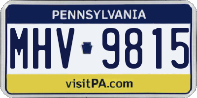 PA license plate MHV9815