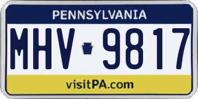 PA license plate MHV9817