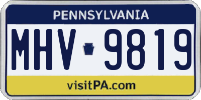 PA license plate MHV9819