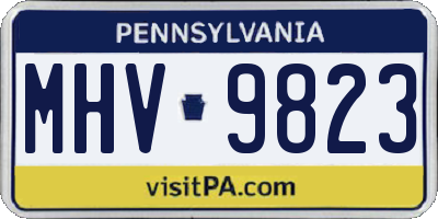 PA license plate MHV9823