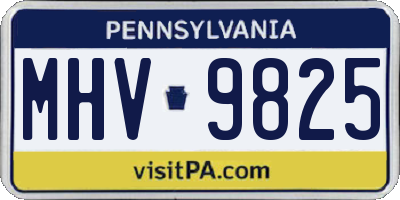 PA license plate MHV9825
