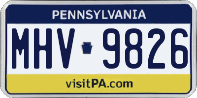 PA license plate MHV9826