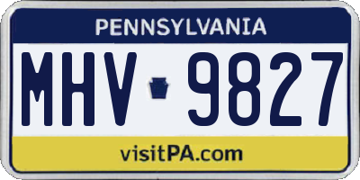 PA license plate MHV9827