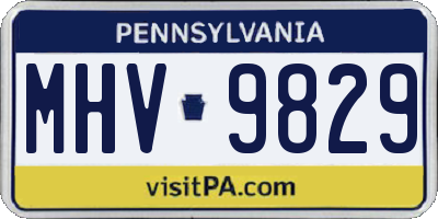 PA license plate MHV9829