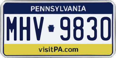 PA license plate MHV9830