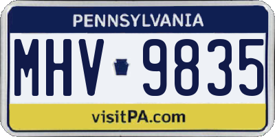 PA license plate MHV9835