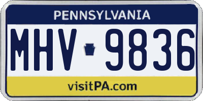 PA license plate MHV9836