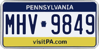 PA license plate MHV9849