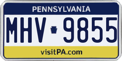 PA license plate MHV9855