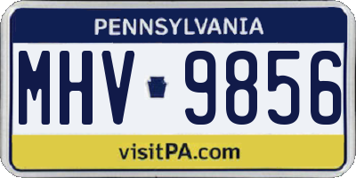 PA license plate MHV9856