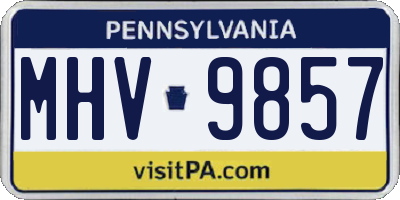 PA license plate MHV9857