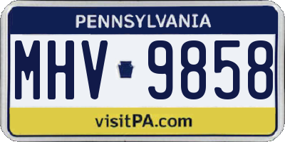 PA license plate MHV9858