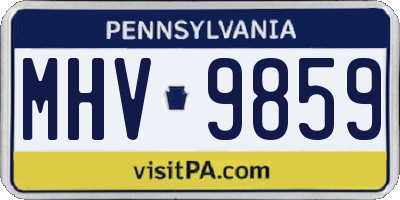 PA license plate MHV9859